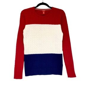 Izod Red, White, & Blue 100% Cotton Sweater